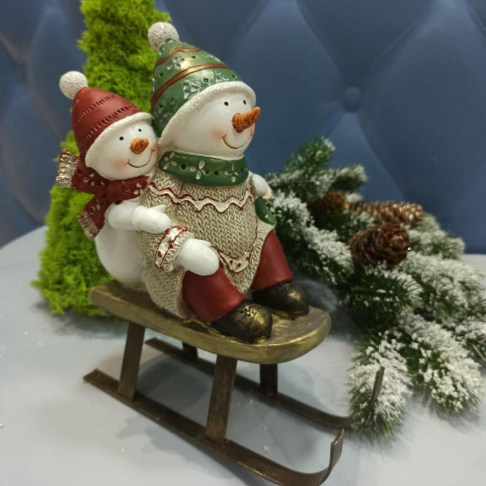 Сувенир "Снеговики на санках" Nimfea Flowers Boutique